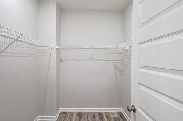 a view of small space with racks on the wall