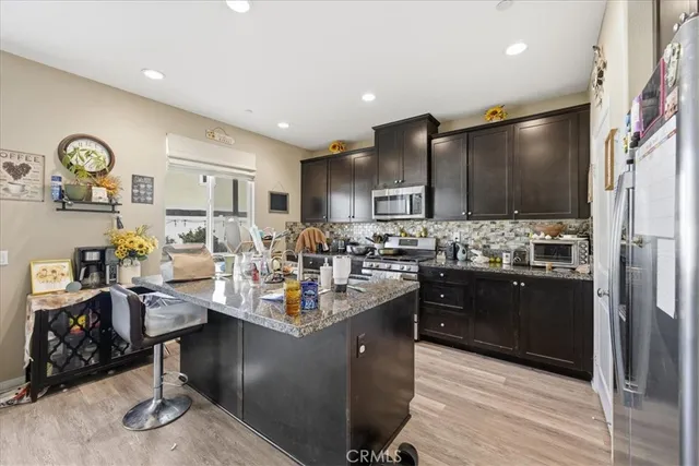a kitchen with lots of counter top space