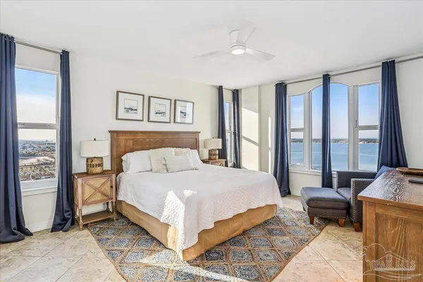 a view of a building from a balcony