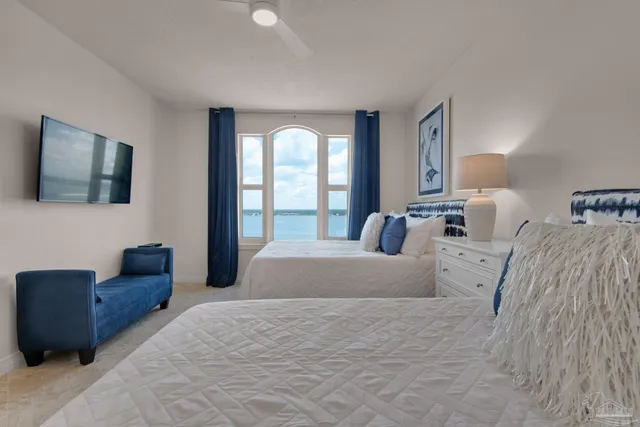 a view of a city with ocean