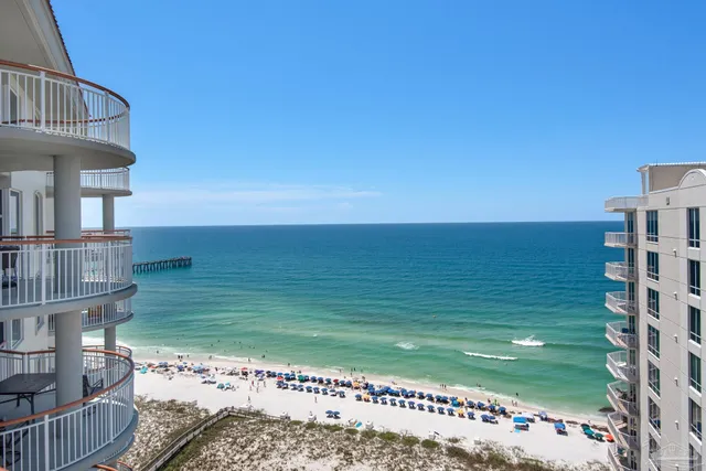 a view of an ocean from a balcony