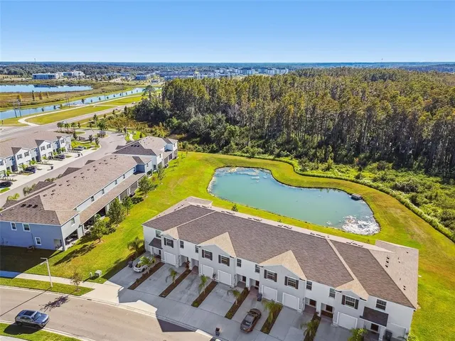 a view of a park with a slide