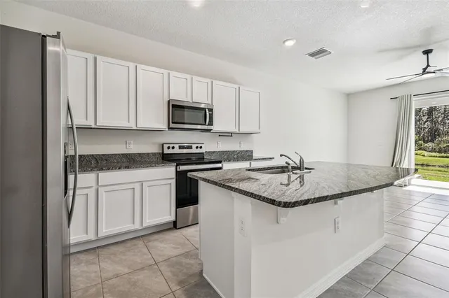 a kitchen with appliances a sink and cabinets