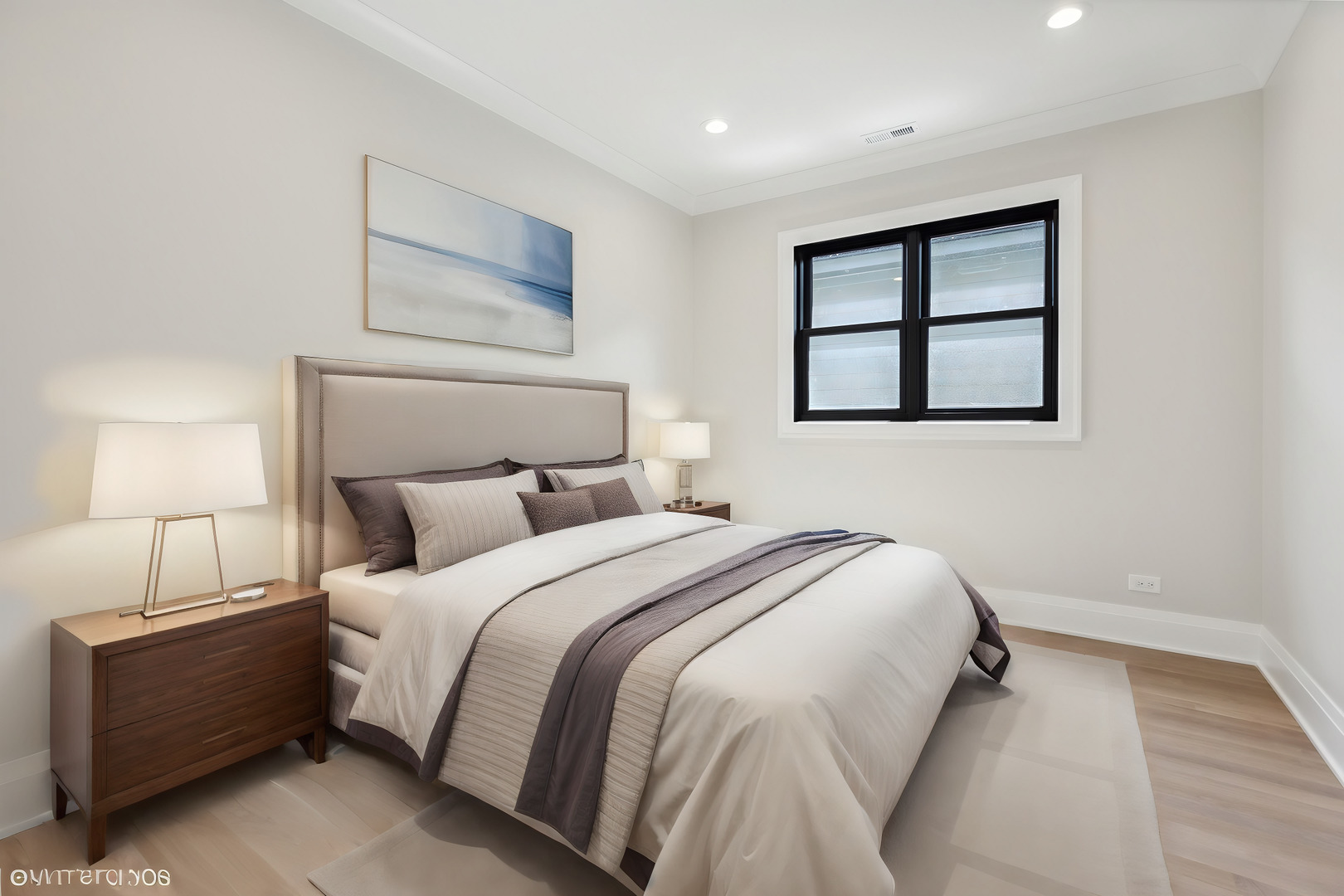 1850 West Cuyler Avenue Chicago, IL 60613 - Photo 36 of 58 a bedroom with a bed and a night stand