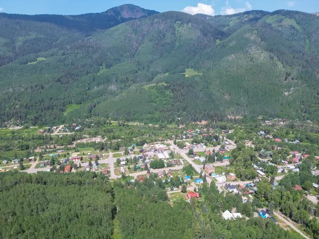 a view of city and mountain
