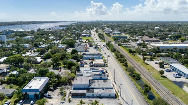 an aerial view of a city