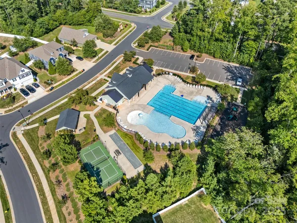 an aerial view of a house