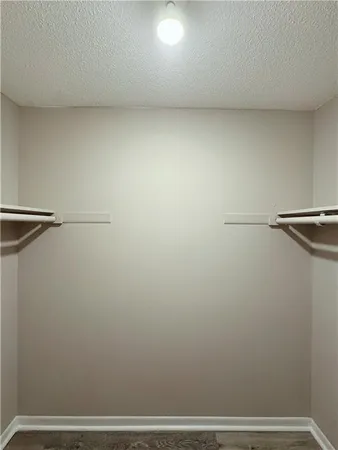 a view of small space with racks on the wall