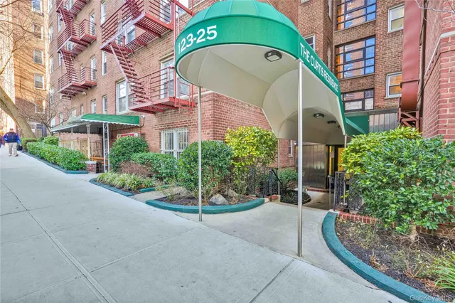 a front view of a building