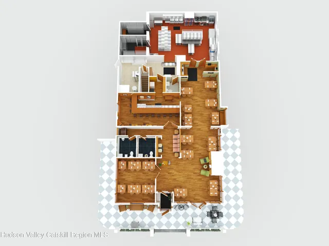 a view of a livingroom with furniture and floor to ceiling window