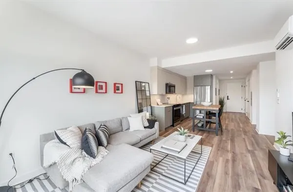 a living room with furniture