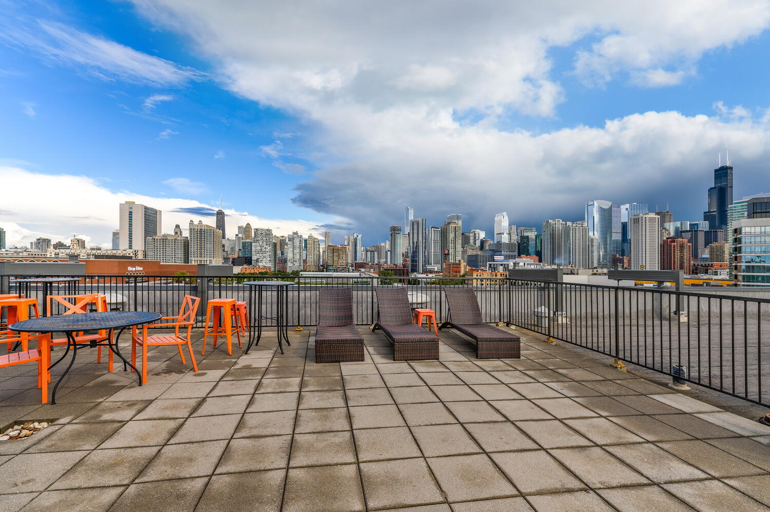 859 West Erie Street, Unit 604 Chicago, IL 60642 - Photo 31 of 32 a view of roof deck with seating space and barbeque oven