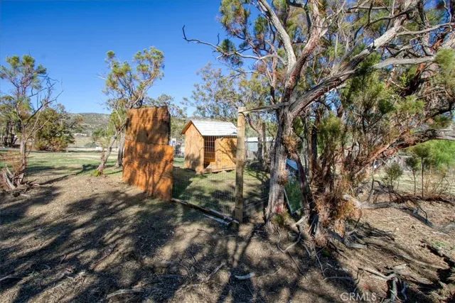a view of a town with mountains in the background