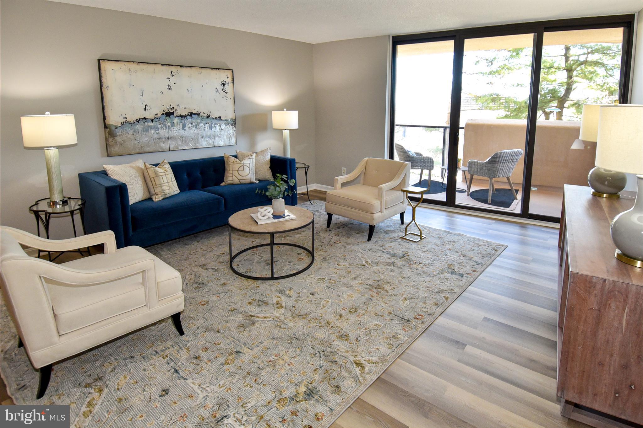 1101 South Arlington Ridge Road, Unit 305 Arlington, VA 22202 - Photo 10 of 57 Living Room with access to Balcony