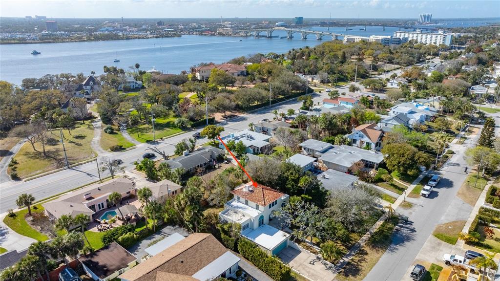 1616 Cres Ridge Road Daytona Beach, FL 32118 - Photo 34 of 40 an aerial view of beach and residential houses with outdoor space