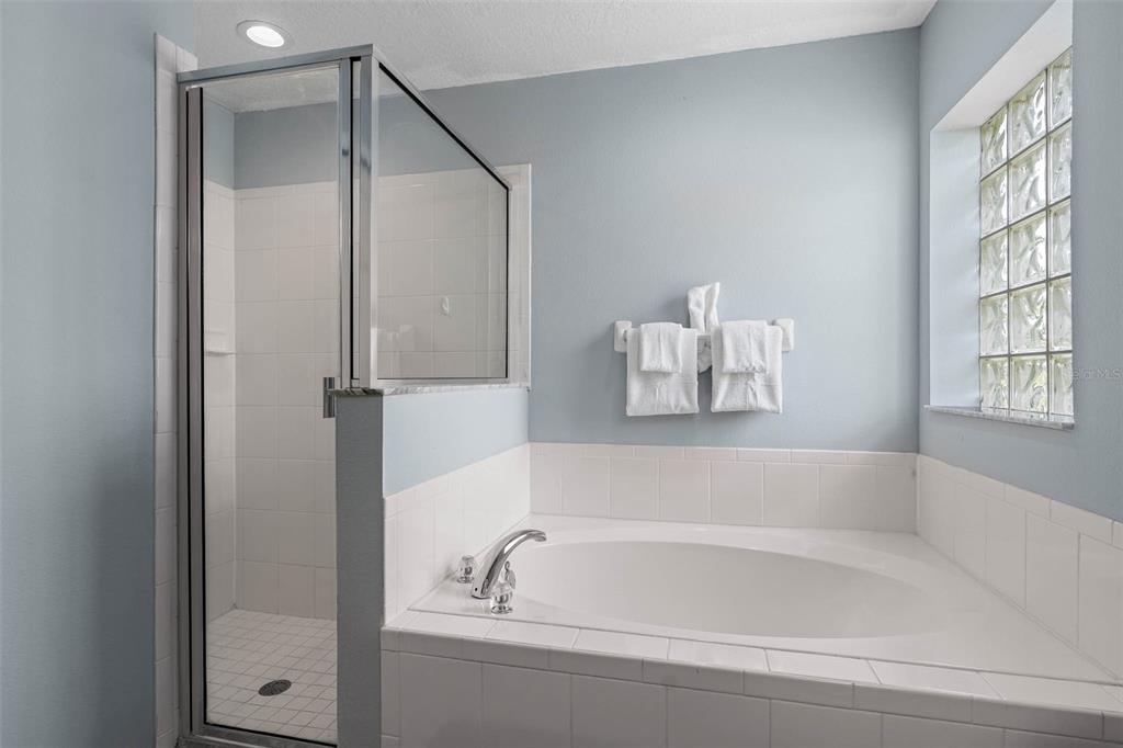 1030 Coventry Road Davenport, FL 33897 - Photo 18 of 48 a bathroom with bathtub and window