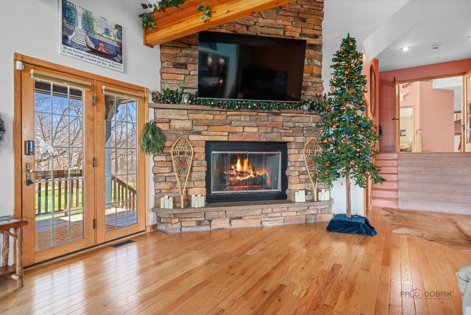 20719 Highview Road Marengo, IL 60152 - Photo 18 of 62 a living room with a fireplace and a potted plant