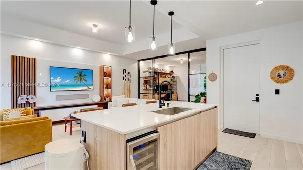 a room with furniture and a book shelf