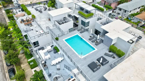 an aerial view of a house