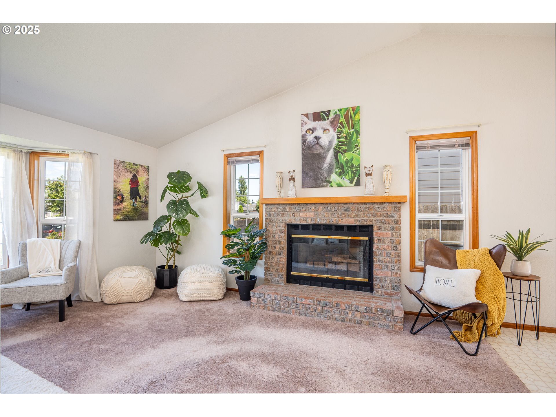 5669 D Street Springfield, OR 97478 - Photo 5 of 30 a living room with furniture and a fireplace