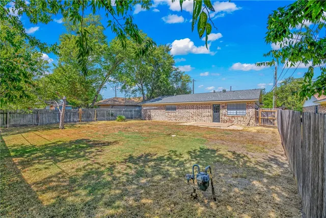 a view of a backyard