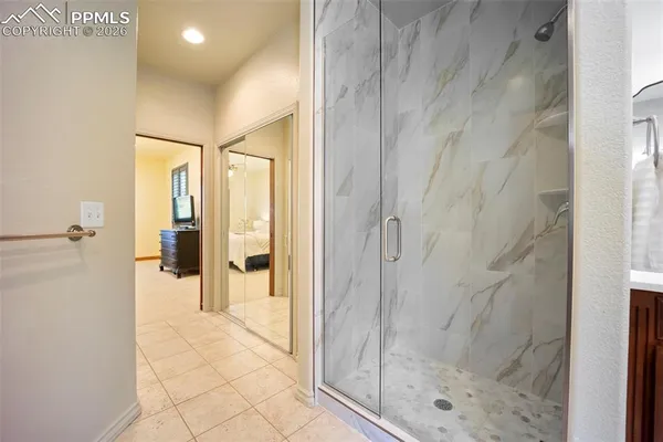 a bathroom with a shower
