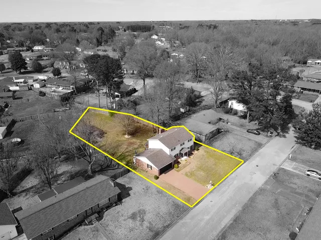 an aerial view of multiple house