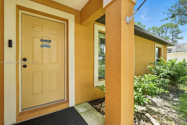 an entrance view of a bathroom