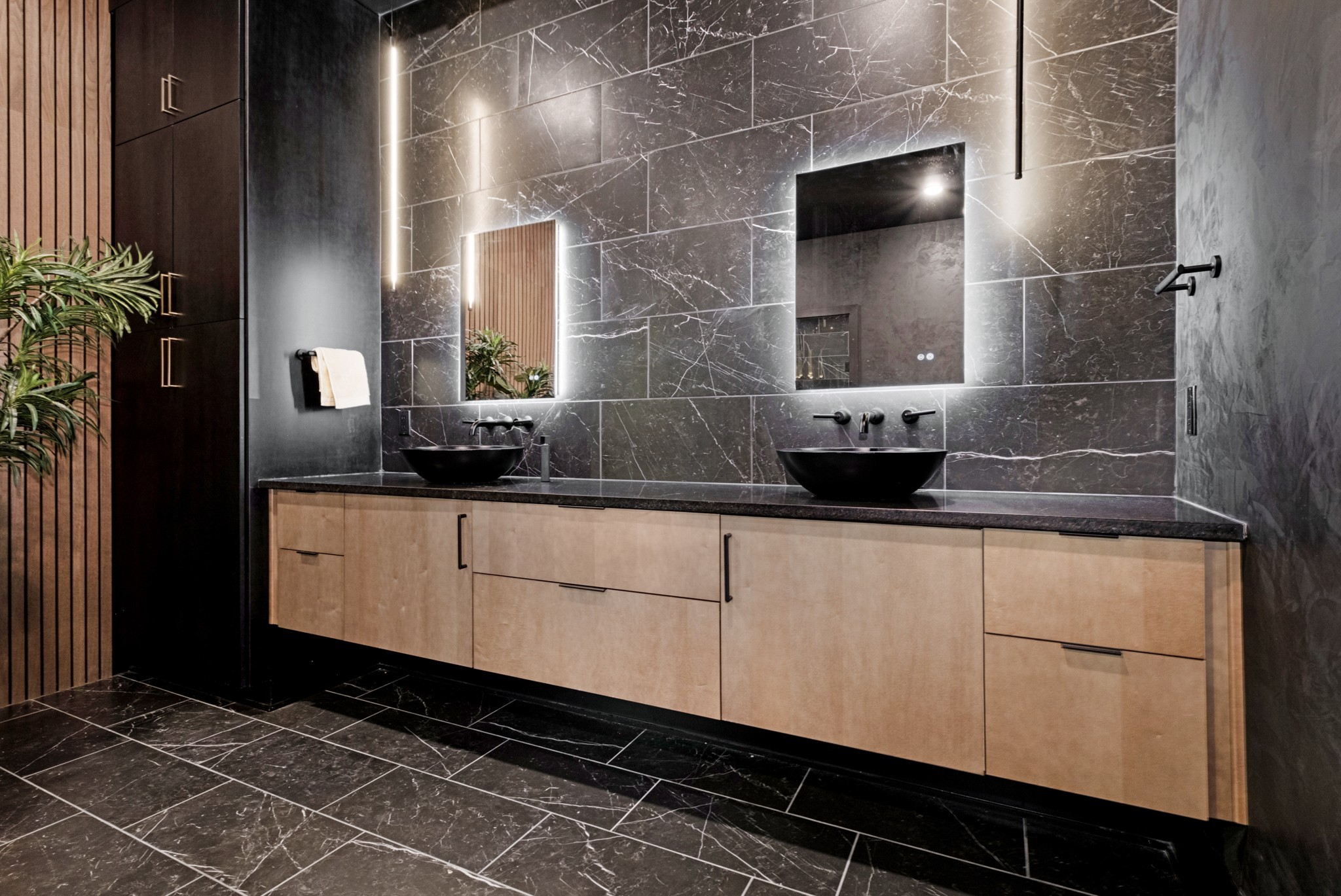 613 Waters Edge Drive Estill Springs, TN 37330 - Photo 22 of 36 a bathroom with a double vanity sink and mirror