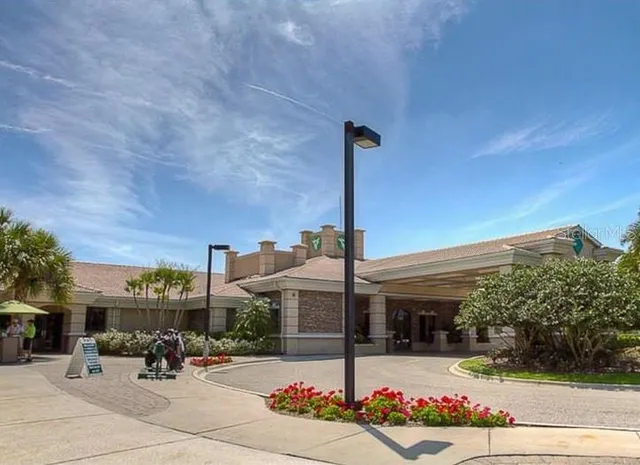 an aerial view of a swimming pool