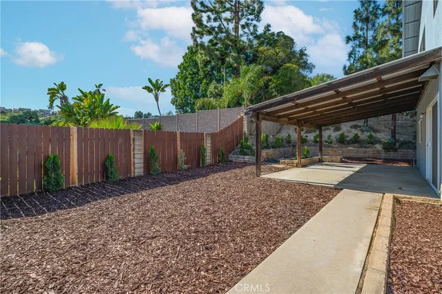 a backyard of a house with lots of green space