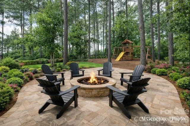 a ground with lots of trees