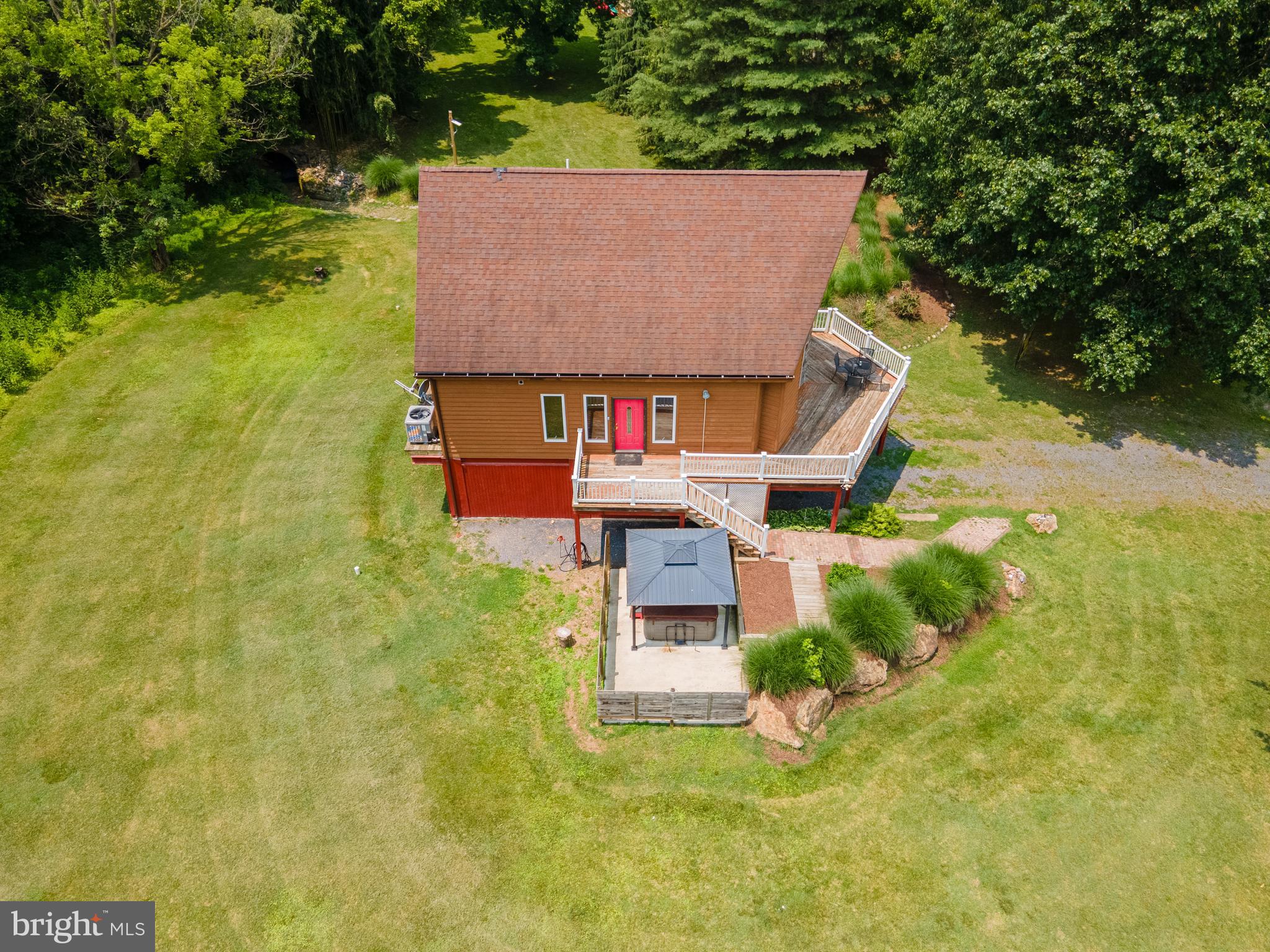 1215 Fort Stover Road Luray, VA 22835 - Photo 68 of 143 an aerial view of a house with swimming pool and garden