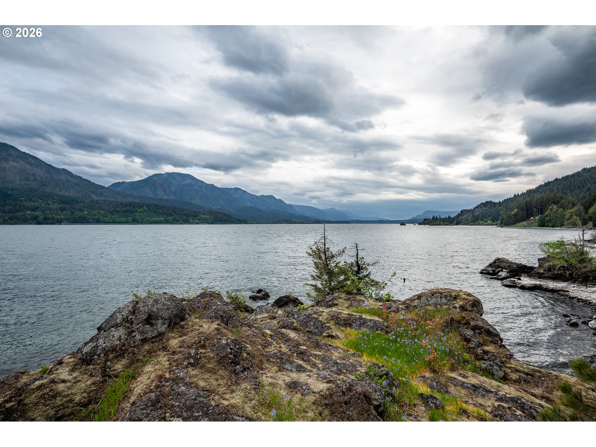47742 Highway 14 Stevenson, WA 98648 - Photo 8 of 48 a view of a lake with houses in the back