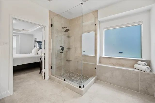 a view of a backyard with tree s