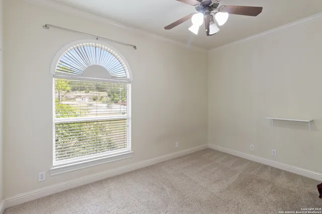 an empty room with a window