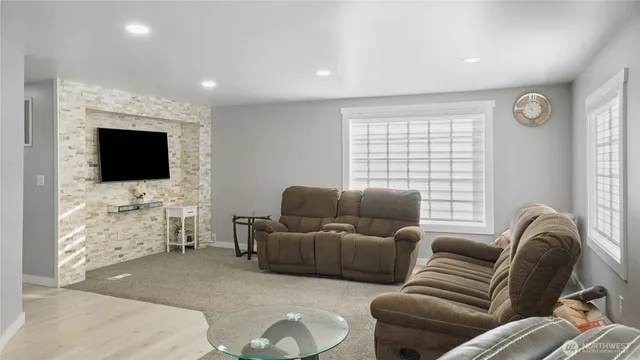 a living room with furniture