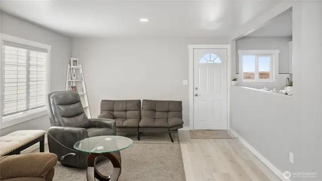 a view of dining room with furniture