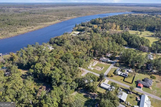 an aerial view of beach and ocean