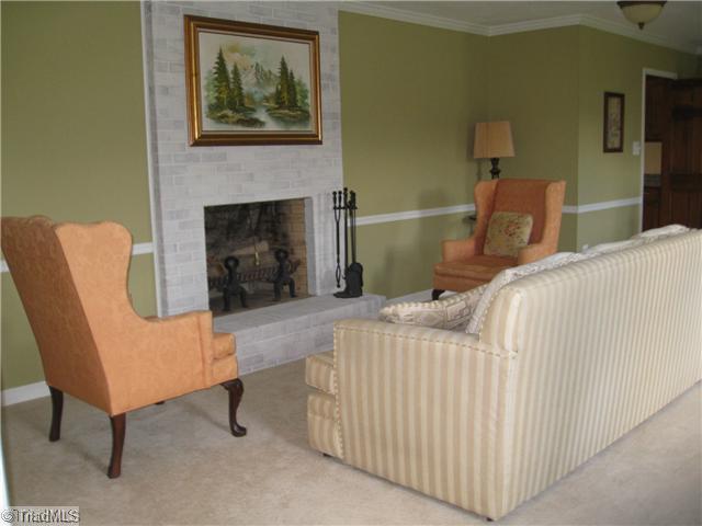3734 Fieldview Road Pleasant Garden, NC 27313 - Photo 8 of 16 Living Room. Step inside and you ll fall in love with the large rooms and details this home has to offer. Upon entering the foyer is this lovely formal living room with crown/chair moldings, new light fixtures, new carpet, fresh paint, and wood burning fireplace.