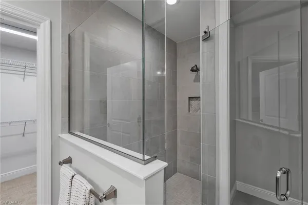 a bathroom with a shower