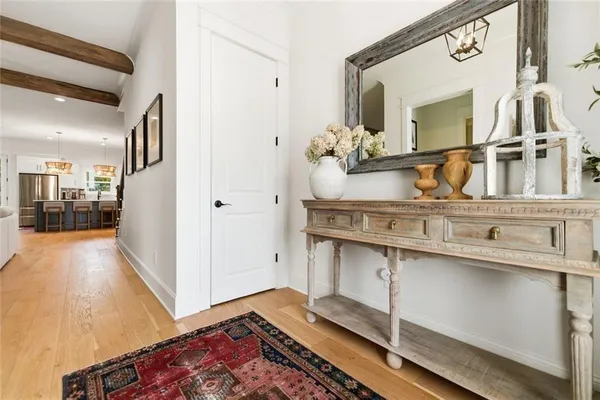 a work room with furniture and windows