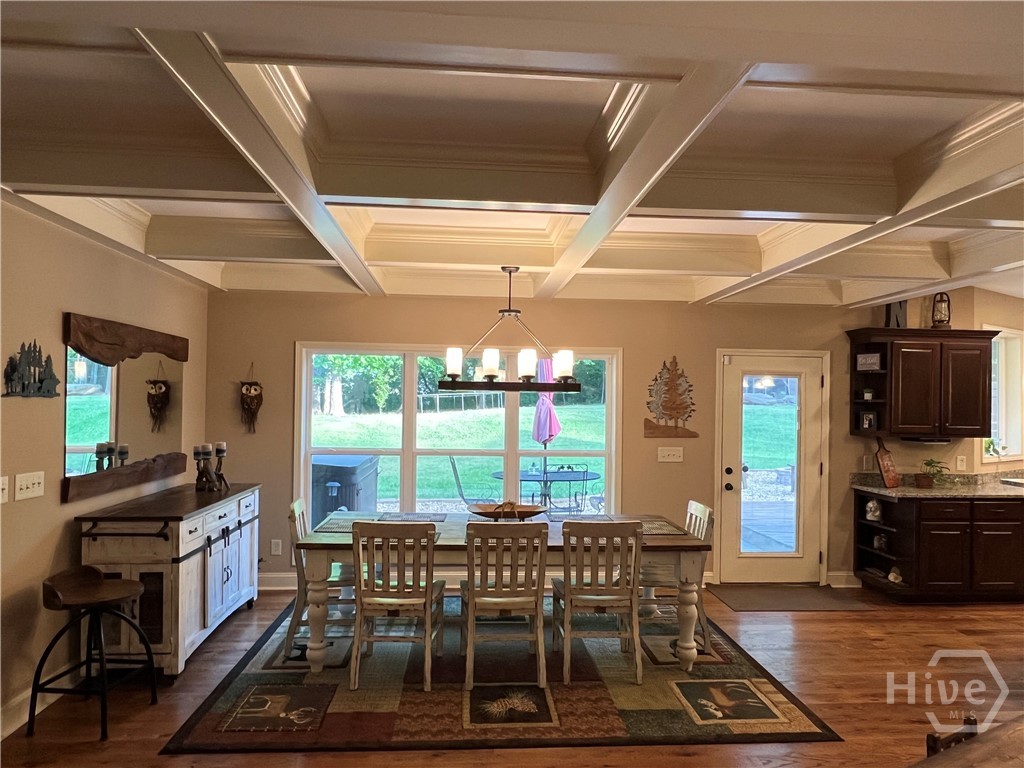 1260 Nelms Road Carnesville, GA 30521 - Photo 21 of 30 Dining Room with Coffered Ceilings