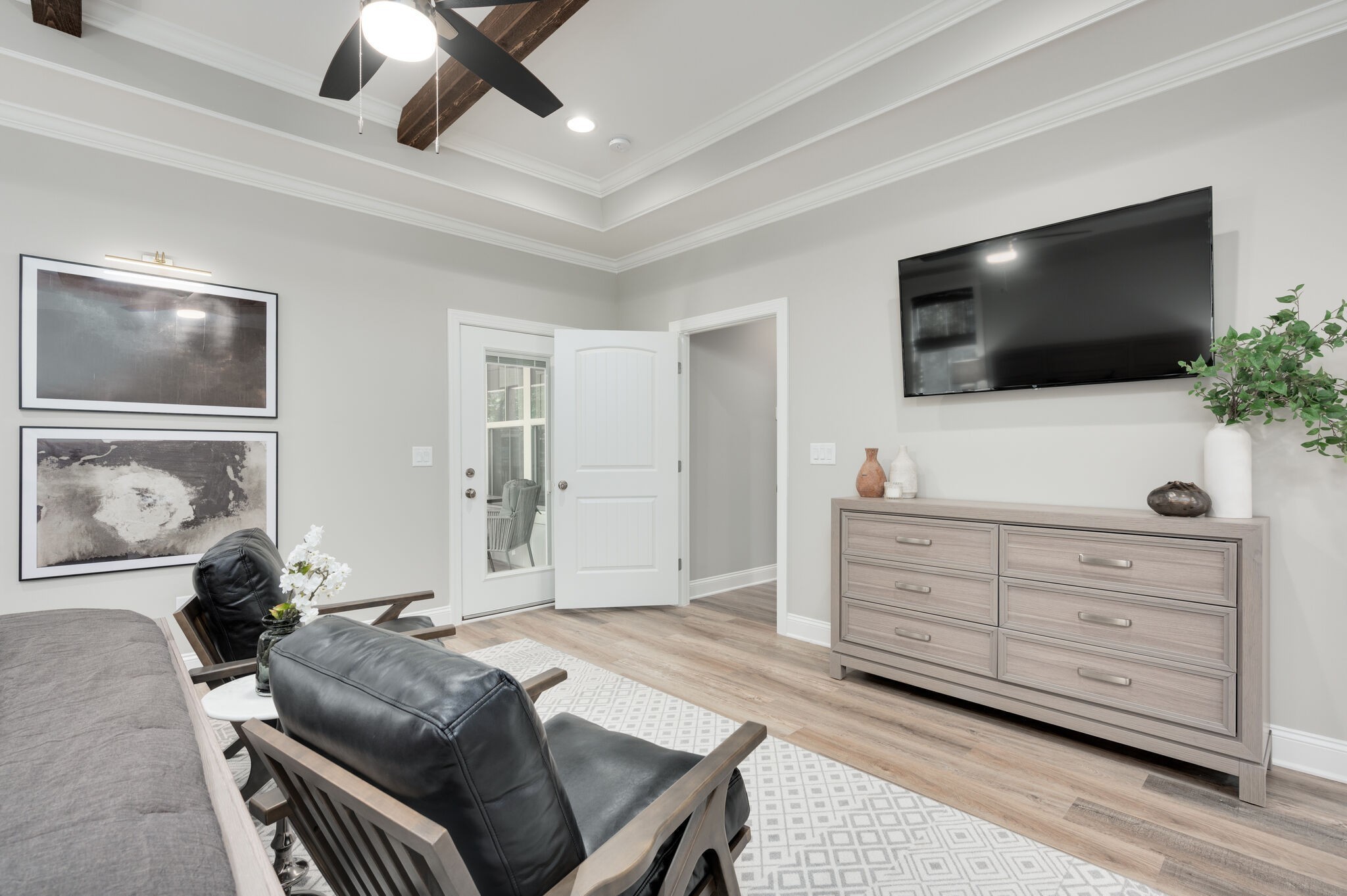 545 Delacy Drive Fairview, TN 37062 - Photo 22 of 40 a bedroom with a bed and a flat screen tv