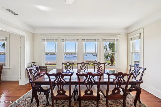 an aerial view of a house with a garden