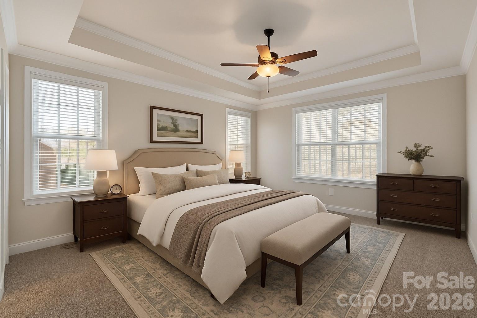 535 Brightleaf Place Northwest Concord, NC 28027 - Photo 19 of 48 a spacious bedroom with a bed and a window