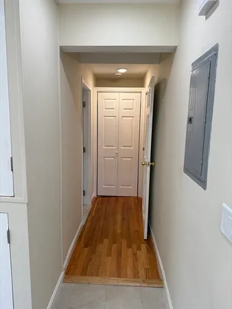 a view of wooden door