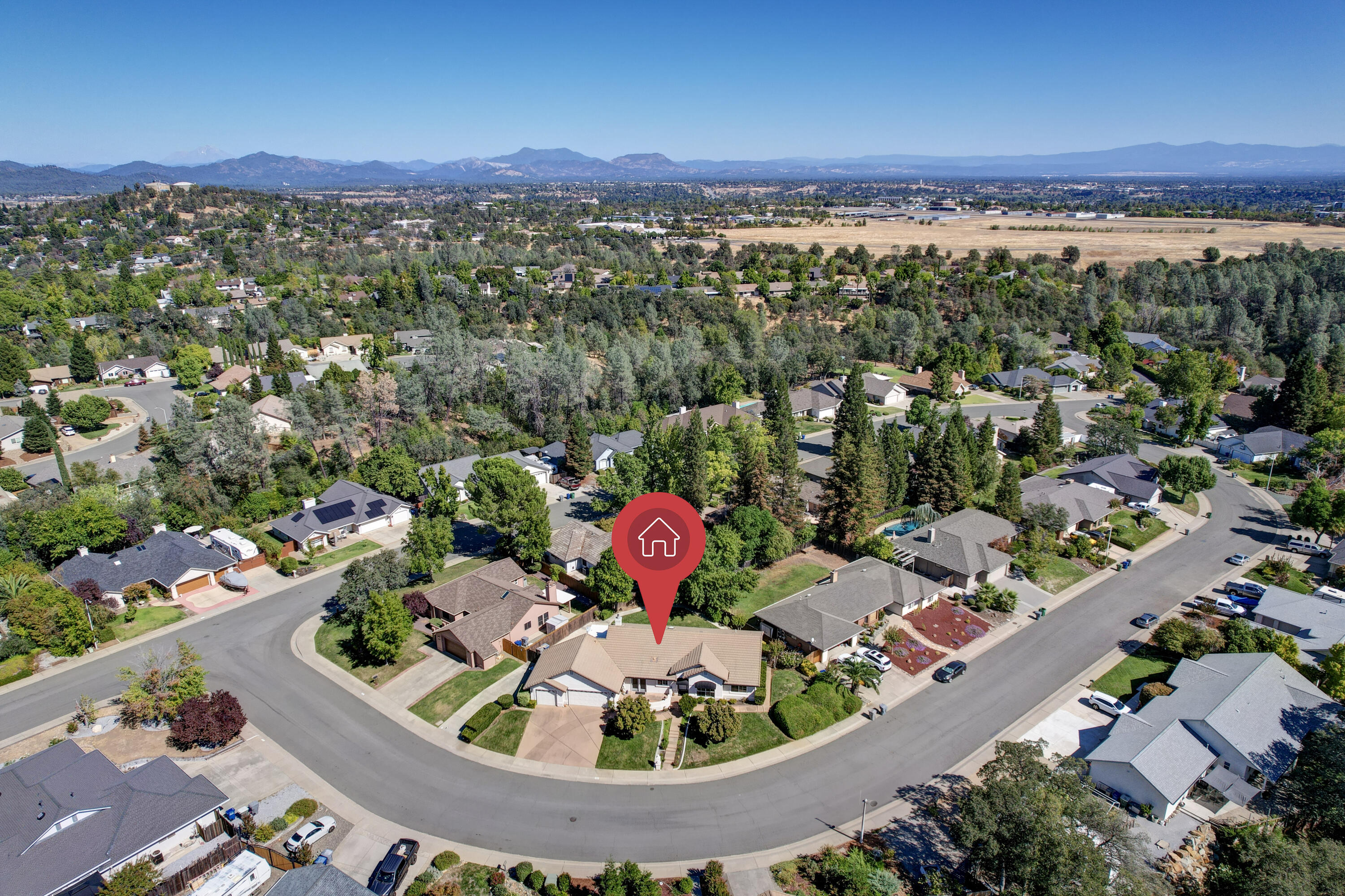 3884 Andes Drive Redding, CA 96001 - Photo 54 of 56 an aerial view of residential houses with outdoor space