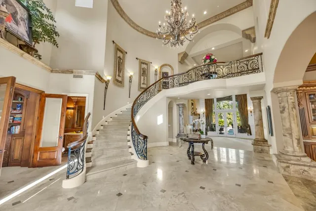 a bathroom with a shower and a toilet