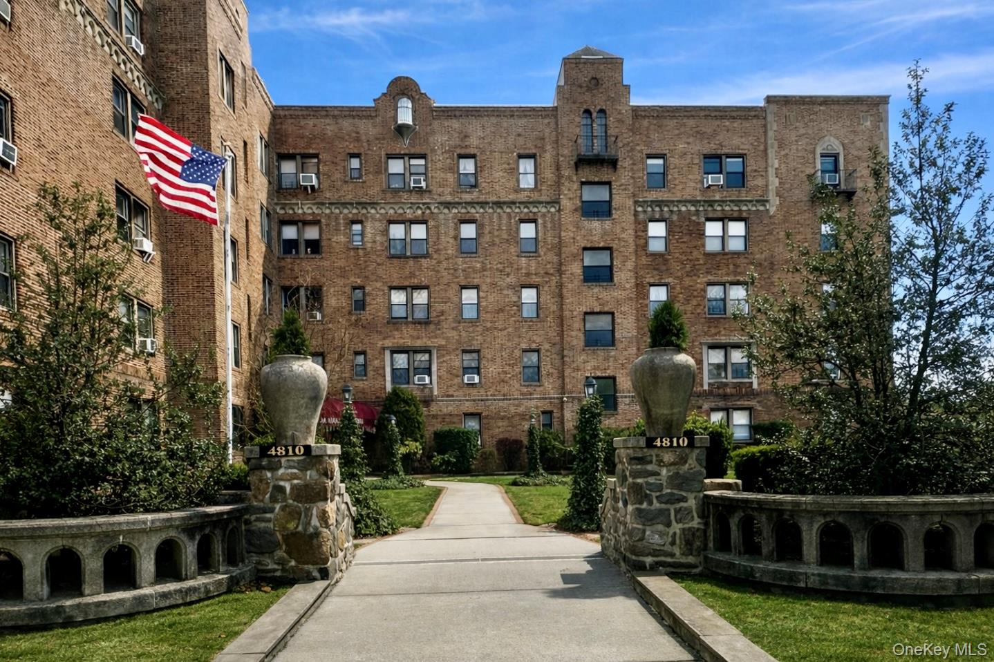 a front view of a building